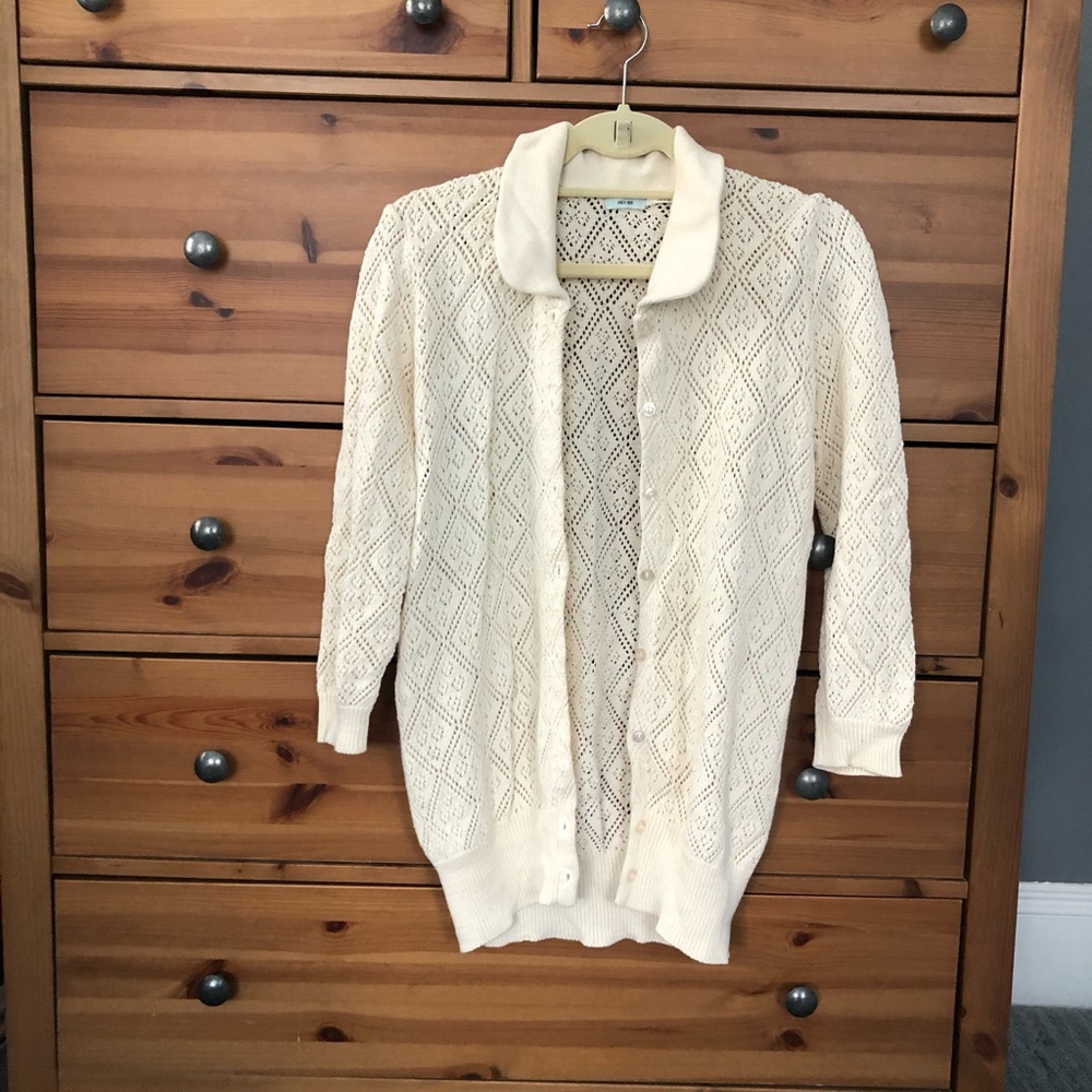 KimchiBlue cream cardigan sweater, sz L